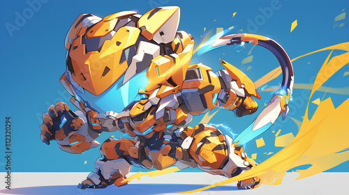 futuristic 3d tiger mecha costume