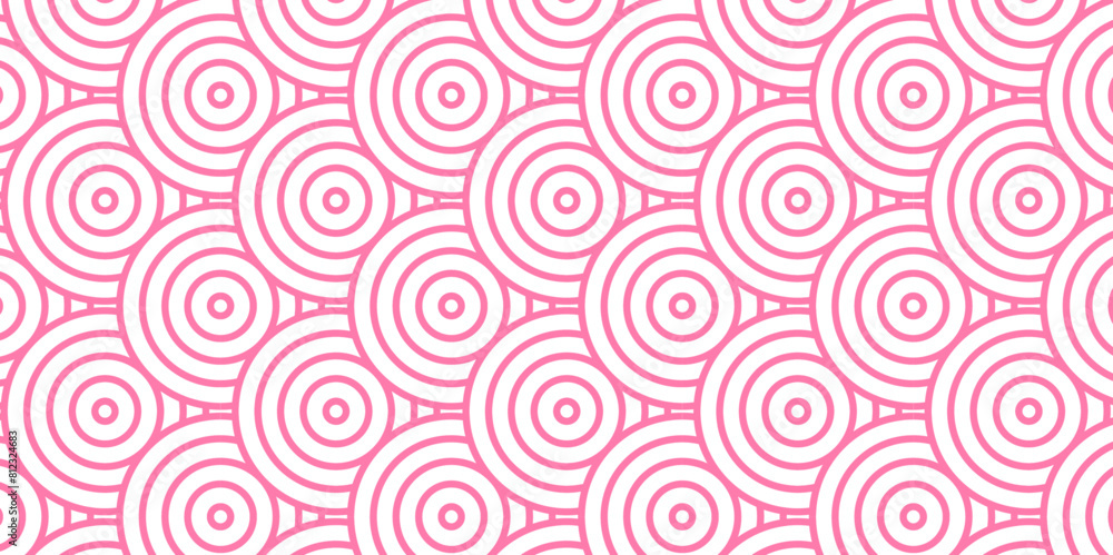 Overlapping Pattern Minimal diamond geometric waves spiral and abstract circle wave line. pink color seamless tile stripe geometric create retro square line pattern white background. Overlapping Pattern Minimal diamond geometric waves spiral and abstract circle wave line. pink color seamless tile stripe geometric create retro square line pattern white background.
