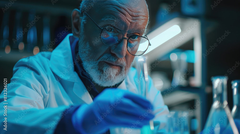 Scientist Analyzing Test Tube Contents Scientist Analyzing Test Tube Contents