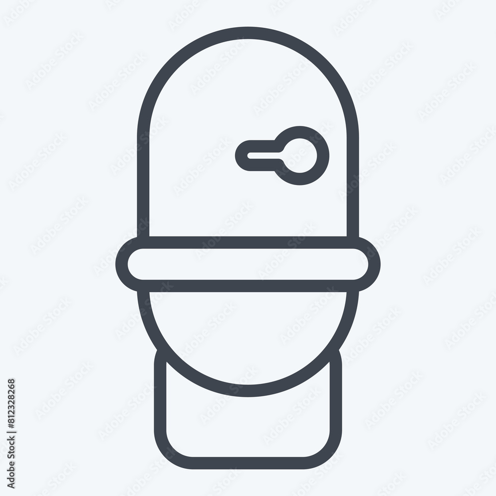 Icon Toilet. related to Hygiene symbol. line style. simple design illustration Icon Toilet. related to Hygiene symbol. line style. simple design illustration