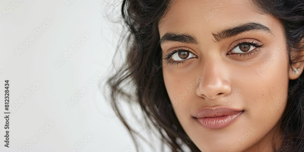 portrait of an attractive young Indian woman with beautiful eyes, generative AI portrait of an attractive young Indian woman with beautiful eyes, generative AI