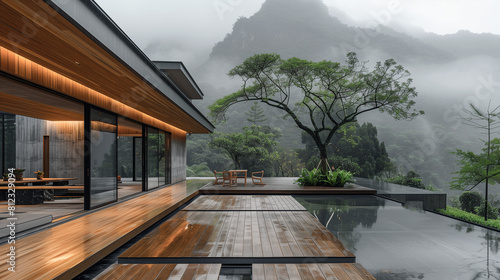 Modern House With Pool in the Mountains