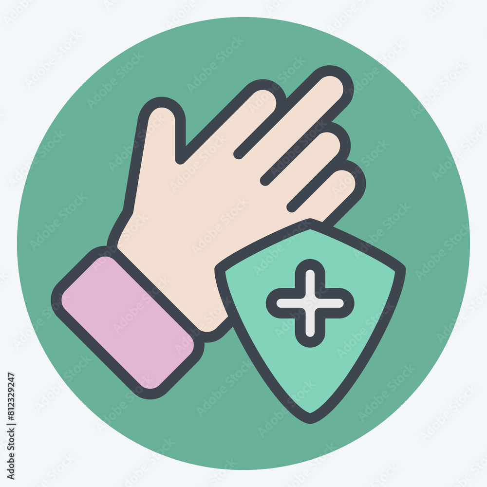 Icon Protection 2. related to Hygiene symbol. color mate style. simple design illustration Icon Protection 2. related to Hygiene symbol. color mate style. simple design illustration