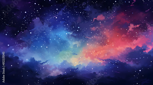 A vibrant illustration of the night sky illustration abstract decorative painting