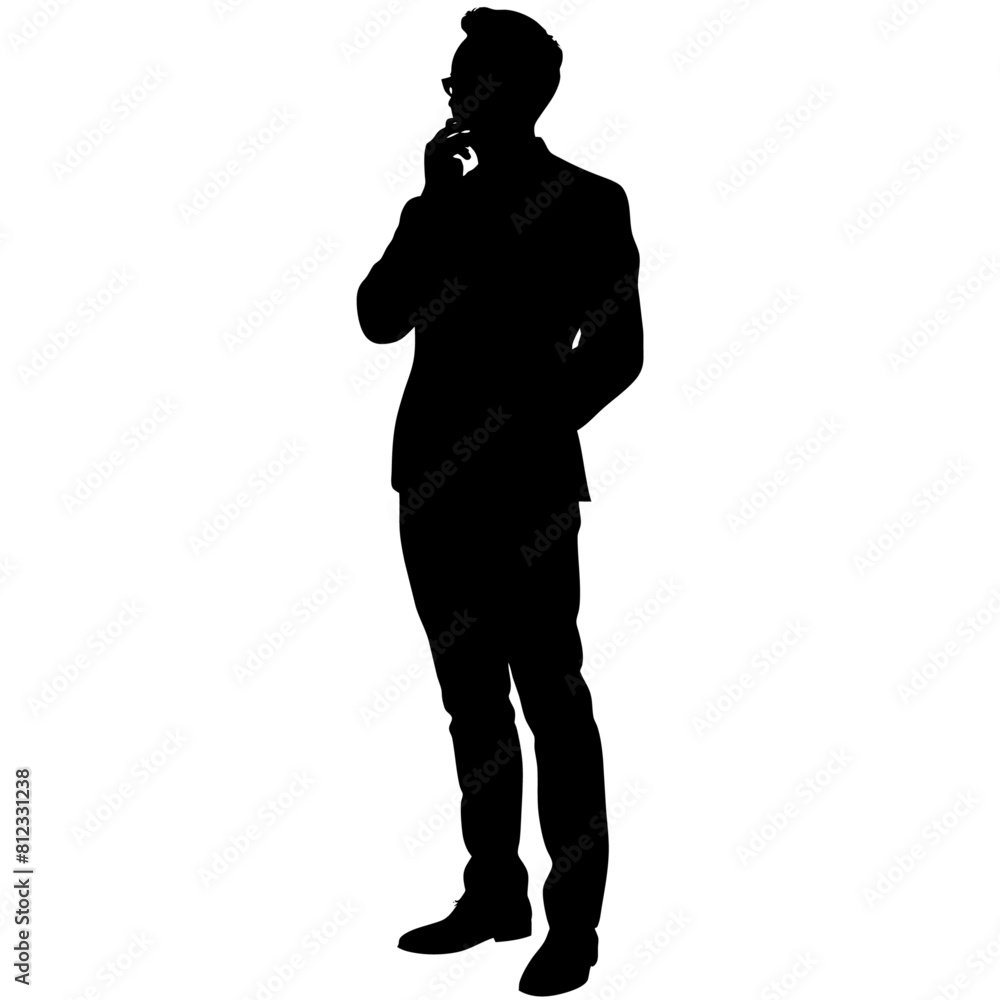 A man look up vector silhouette black colour illustration isolated white background A man look up vector silhouette black colour illustration isolated white background