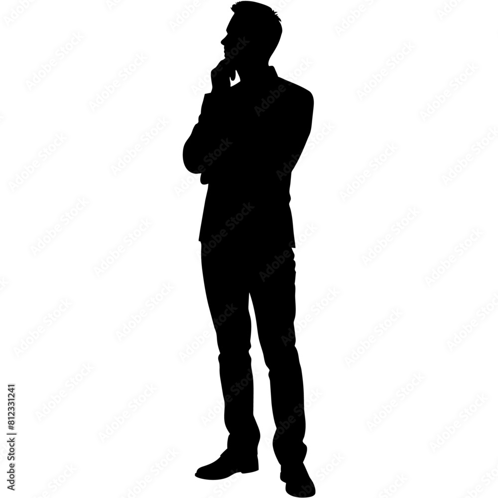 A man look up vector silhouette black colour illustration isolated white background A man look up vector silhouette black colour illustration isolated white background