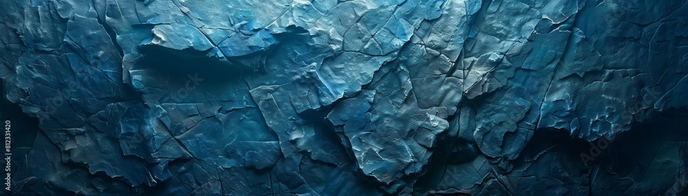 Fototapeta premium Blue cracked ice texture.