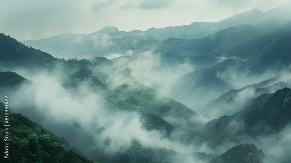 Obraz premium mountain landscape with mist