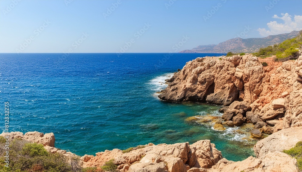 rocky seaside of the Mediterranean coast in good weather