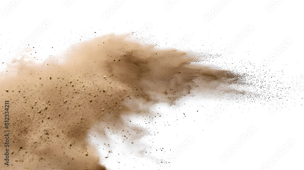sandstorm sand dust cloud flying small particles isolated in white background sandstorm sand dust cloud flying small particles isolated in white background