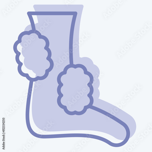 Icon Foot Clean. related to Hygiene symbol. two tone style. simple design illustration