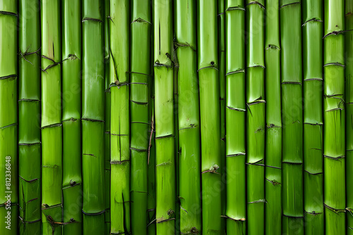 Green bamboo fence texture background  bamboo texture panorama