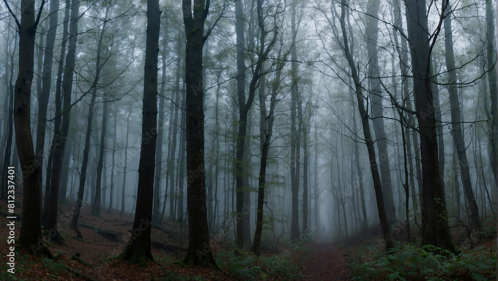 forest with tall trees and a path in between forest with tall trees and a path in between
