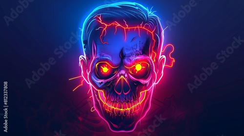 zombie neon icon