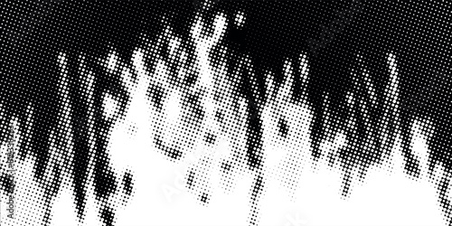 Dot white black pattern gradient texture background. Abstract pop art halftone and retro style.