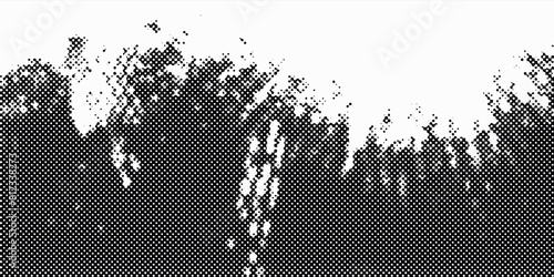 Dot white black pattern gradient texture background. Abstract pop art halftone and retro style.