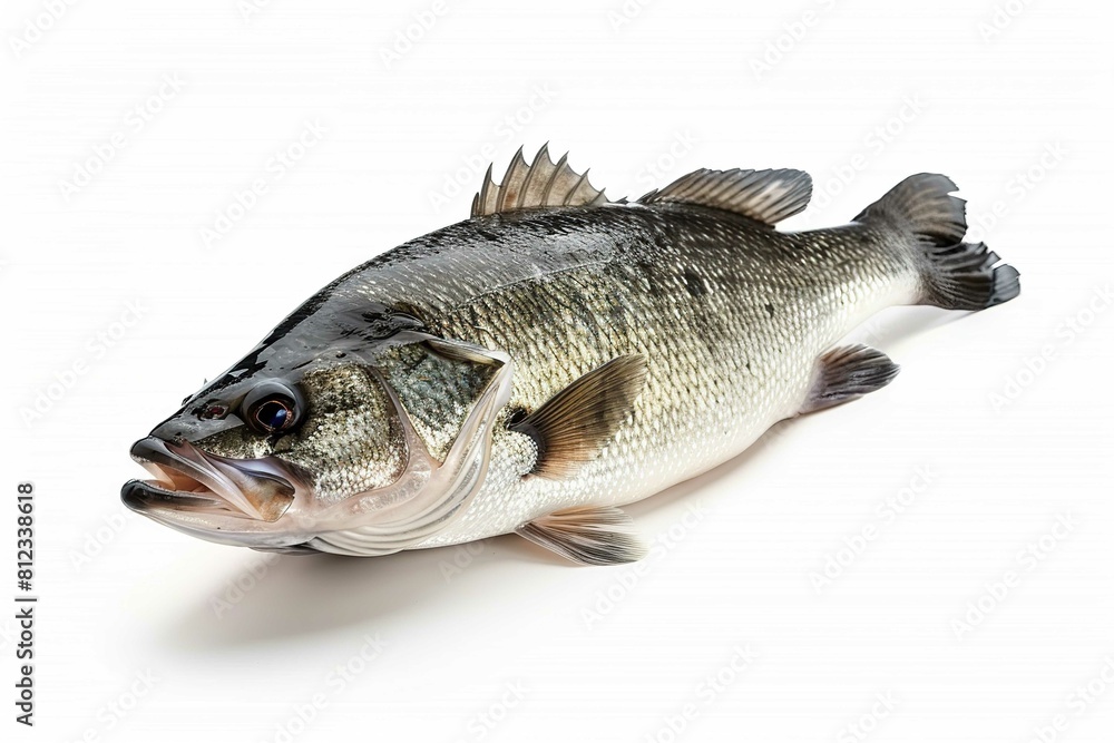 Fototapeta premium Bass fish, isolated on white