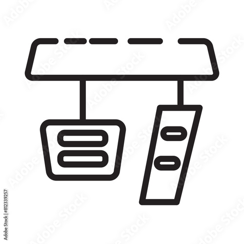 Car Pedals Parts Line Icon
