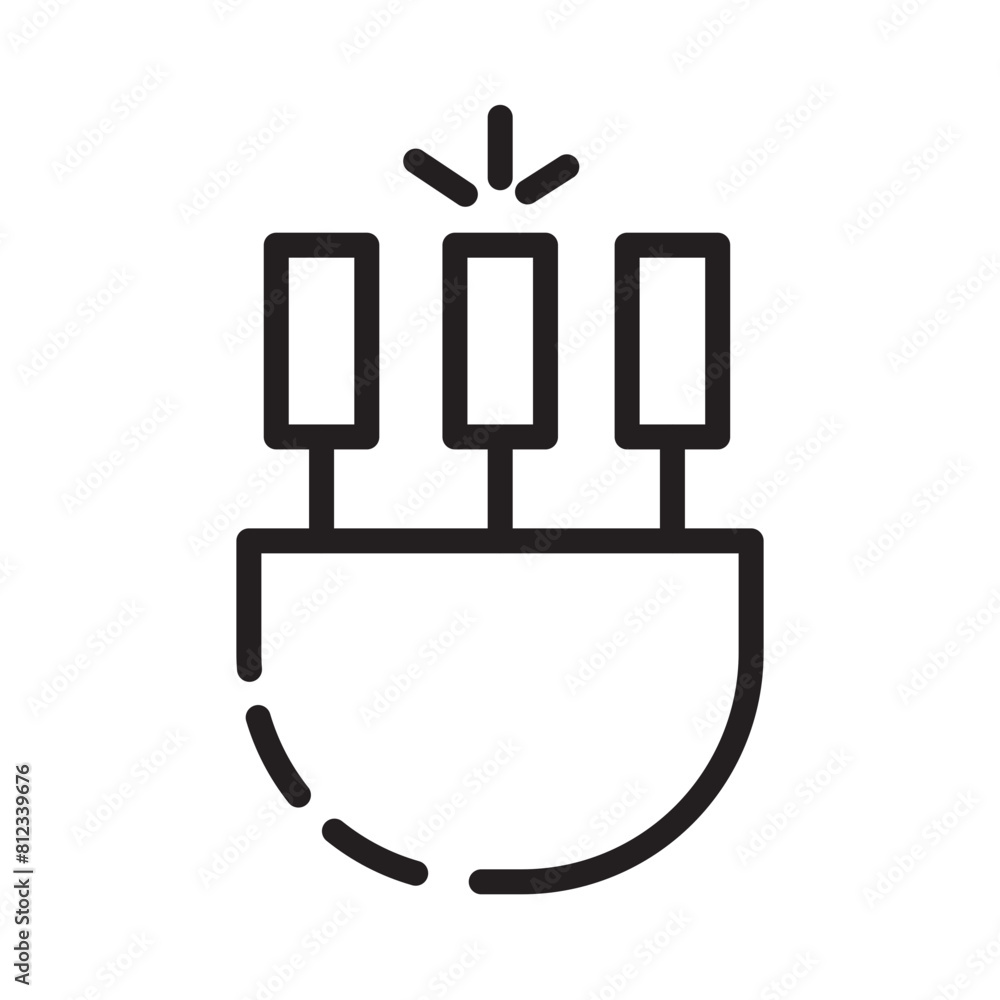 Medieval Sticks Sweets Line Icon