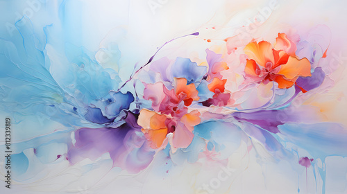 Color brush splash bouquet illustration background poster decoration painting