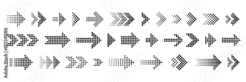 Various collection of dotted arrow designs
