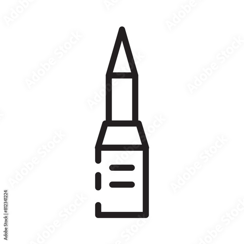 Bullet Caliber Cartridge Line Icon