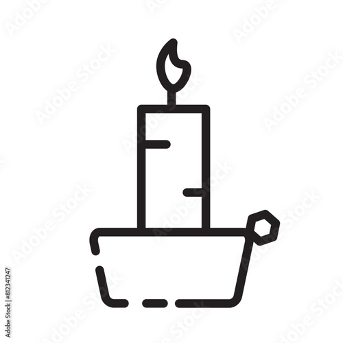 Burn Candle Fire Line Icon