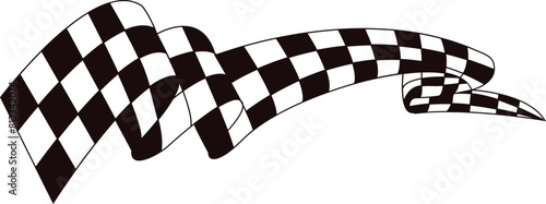 Modern Vector black and white checkered auto racing flags and finishing tape svg  vector	
