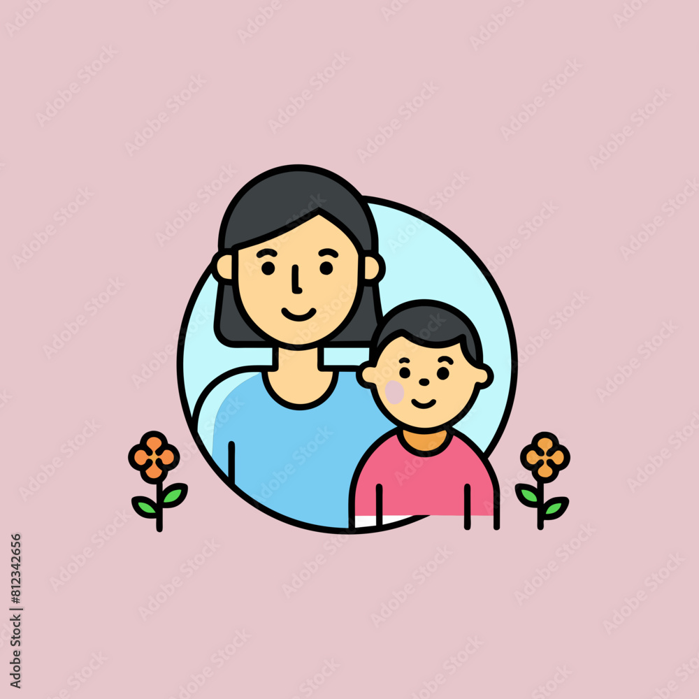 Happy Mother Day Vector Illustration Happy Mother Day Vector Illustration