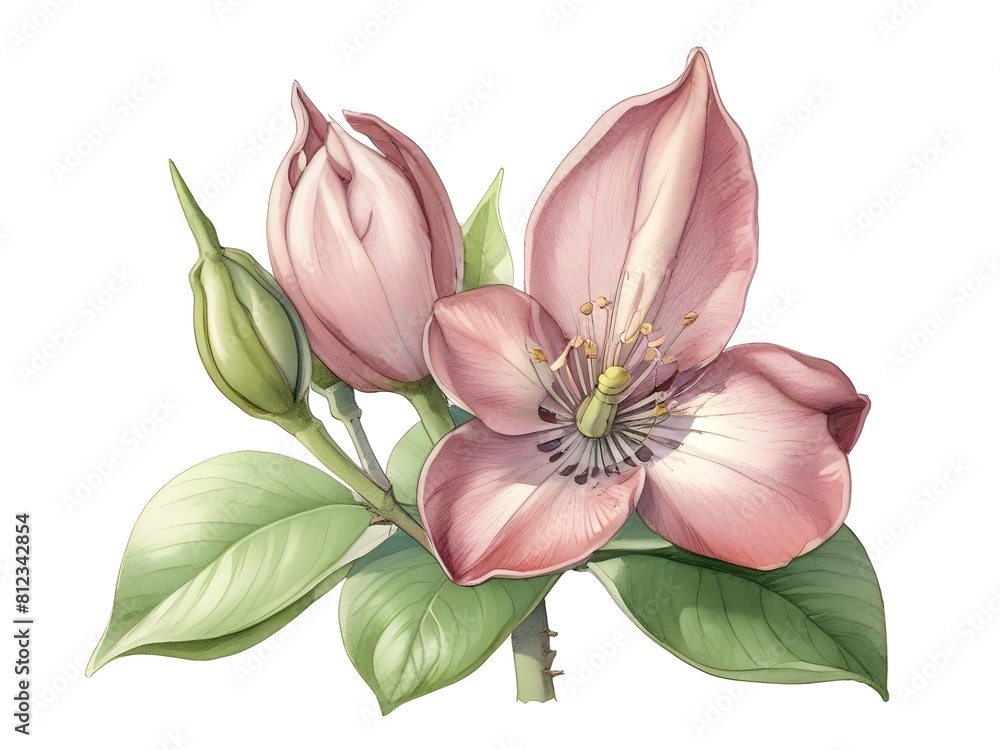 Buckbean Flower Watercolor Plant Nature Art Buckbean Flower Watercolor Plant Nature Art