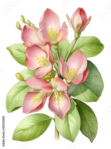 Buckbean Flower Watercolor Plant Nature Art