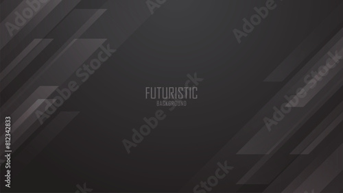Modern abstract black background with geometric shape composition