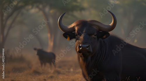 Gaur or Indian Bison or bos gaurus a showstopper close.generative.ai photo