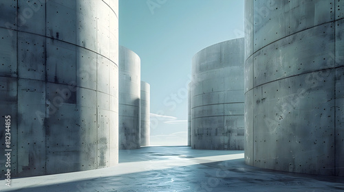 Monolithic Concrete Nuclear Fuel Storage Facility with Minimalist and Imposing Design