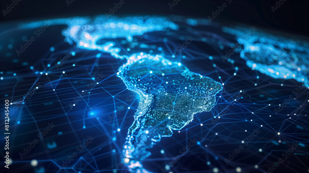South America's Digital Map: Exploring Global Connections, Fast Data Sharing, Cyber Tech, Info Swaps, and Worldwide Communication
