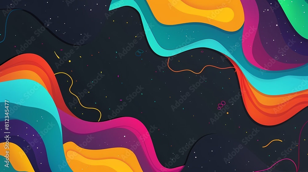 Vibrant waves of color blend on a cosmic canvas Vibrant waves of color blend on a cosmic canvas