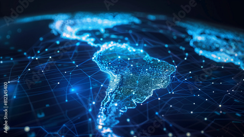 South America's Digital Map: Exploring Global Connections, Fast Data Sharing, Cyber Tech, Info Swaps, and Worldwide Communication photo