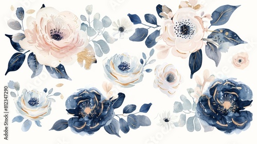 Golden Garden Gala: Botanic Watercolor Golden Anniversary Invitations