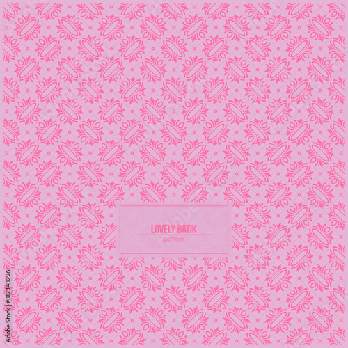 lovely batik pattern with monocrhome pink style photo