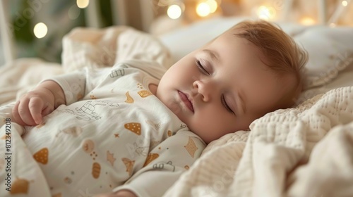 Peaceful Slumber of an Angelic Newborn in a Cozy Soothing Nursery Setting