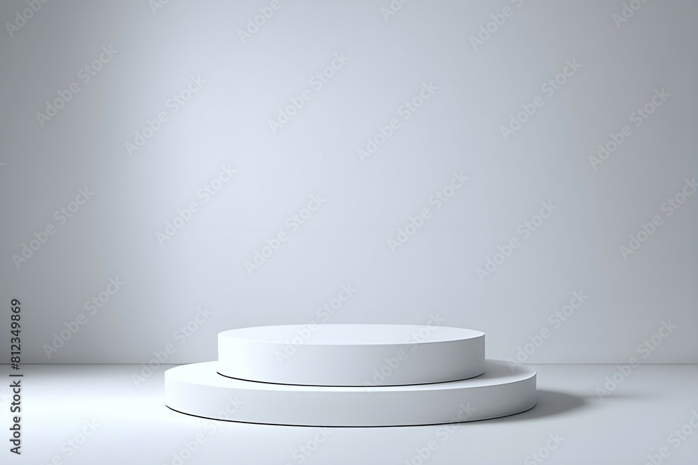Empty Podium mockup for product display on white background