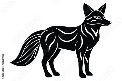 Template for laser cutting, wood carving, paper cut. Silhouettes for cutting. Fox vector stencil