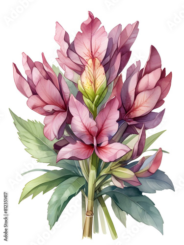 Celsia Flower Watercolor Plant Nature Art