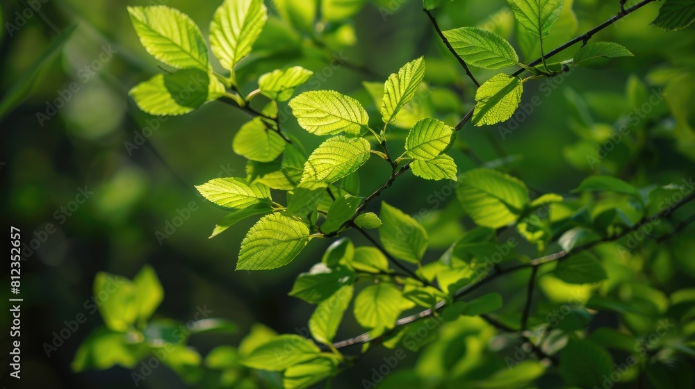 Capturing the Bright Green Spring Leaves in Close Proximity to Forest Blooms Capturing the Bright Green Spring Leaves in Close Proximity to Forest Blooms