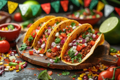 Colorful Taco Platter with Fresh Salsa