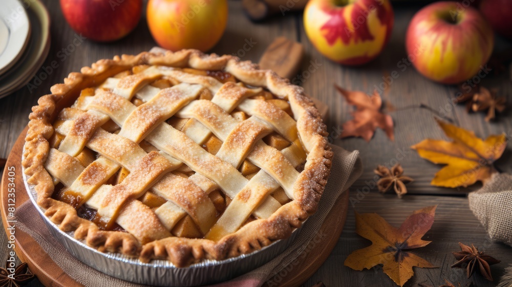 Tasty Autumn Delights: Apple Pie and Cranberries in Stunning Tasty Autumn Delights: Apple Pie and Cranberries in Stunning
