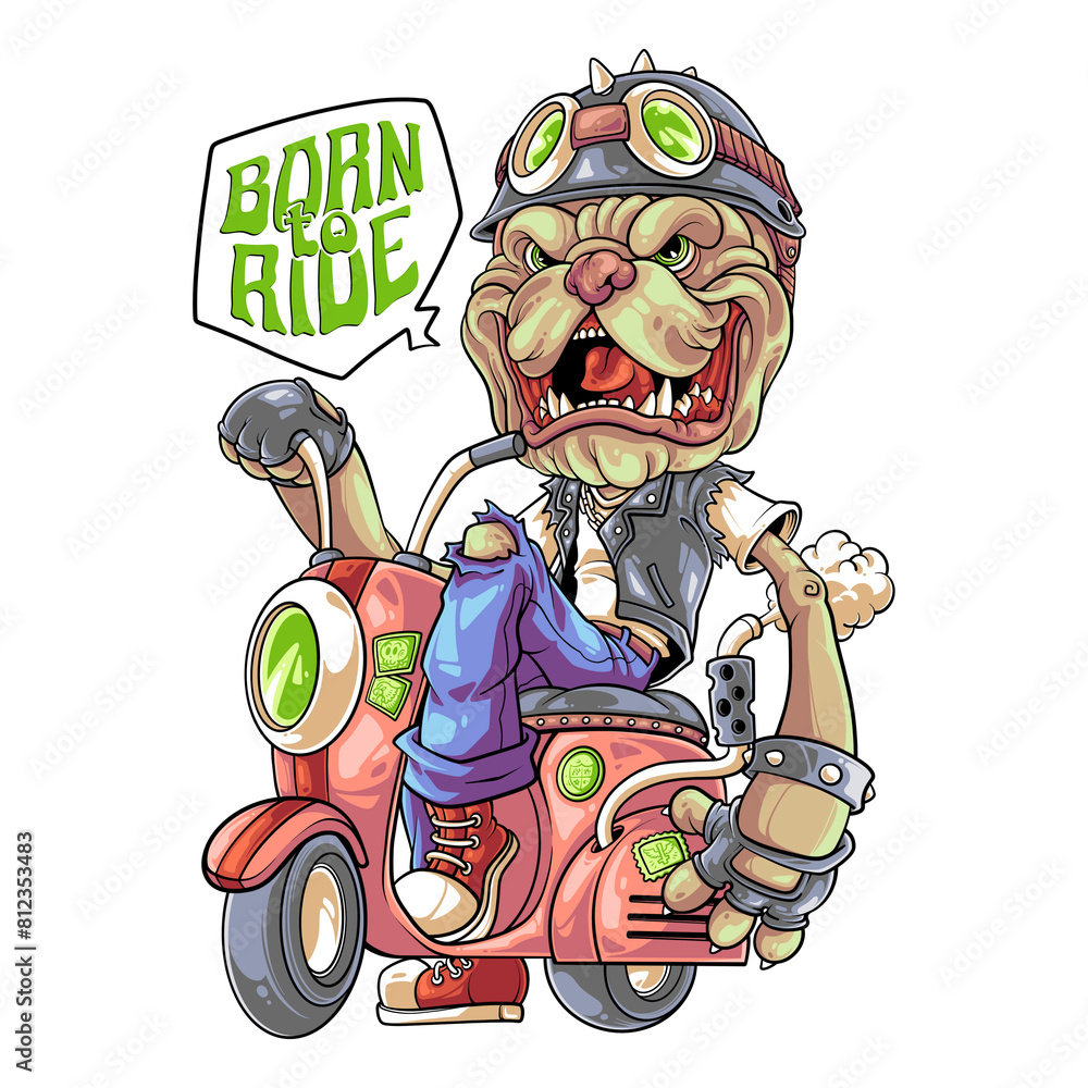 Obraz premium dog on wheelss