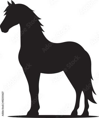isolated black silhouette of a horse collection, Set of horse silhouette vector. A silhouette of a running horse, horse silhouette vector illustration