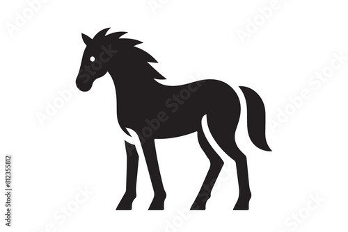 isolated black silhouette of a horse collection, Set of horse silhouette vector. A silhouette of a running horse, horse silhouette vector illustration