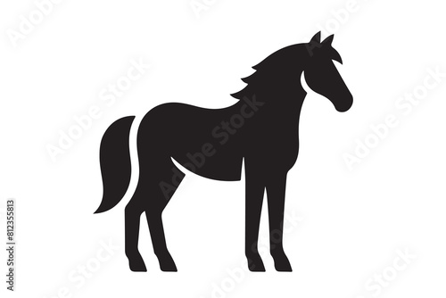 isolated black silhouette of a horse collection, Set of horse silhouette vector. A silhouette of a running horse, horse silhouette vector illustration